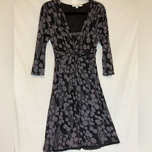 Boden Women's Wrap Long Sleeve Dress Stretch Jersey Midi Size 10 Lined Spring